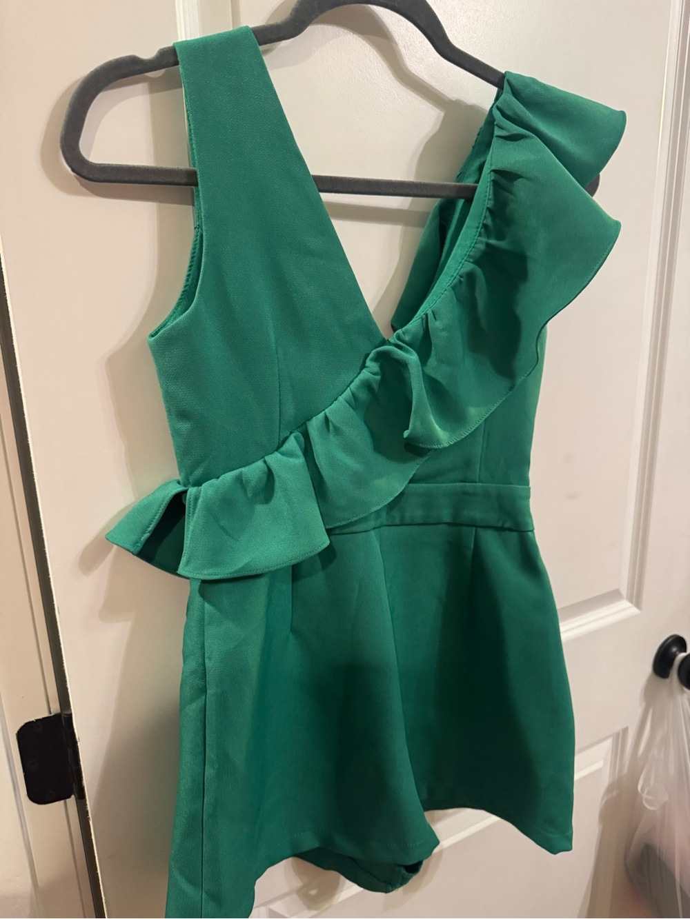 DO+BE Teal Ruffle One-Shoulder Romper - Picture 5 of 7